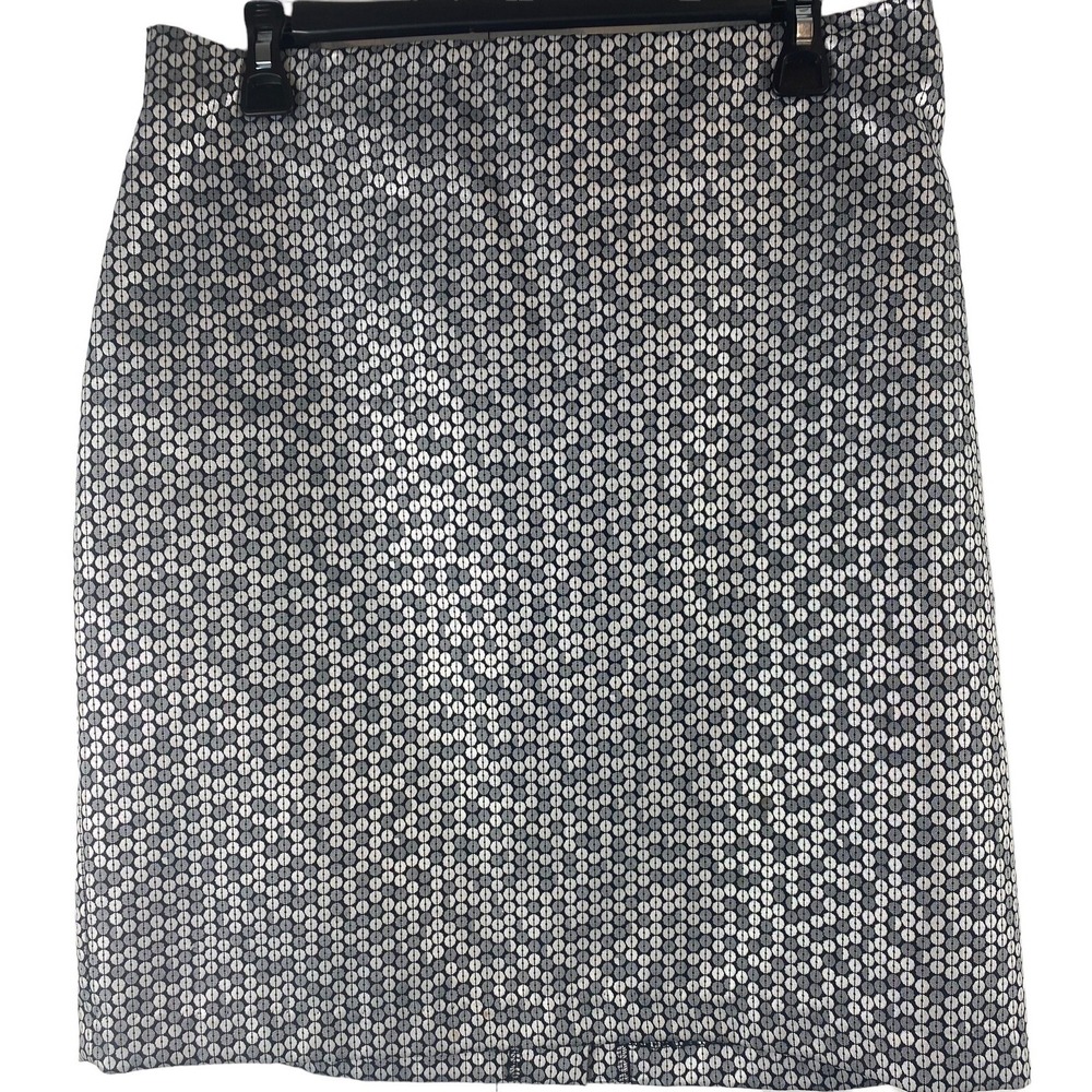 Sunny Leigh 12 black gray skirt 33 x 21 short metallic pencil